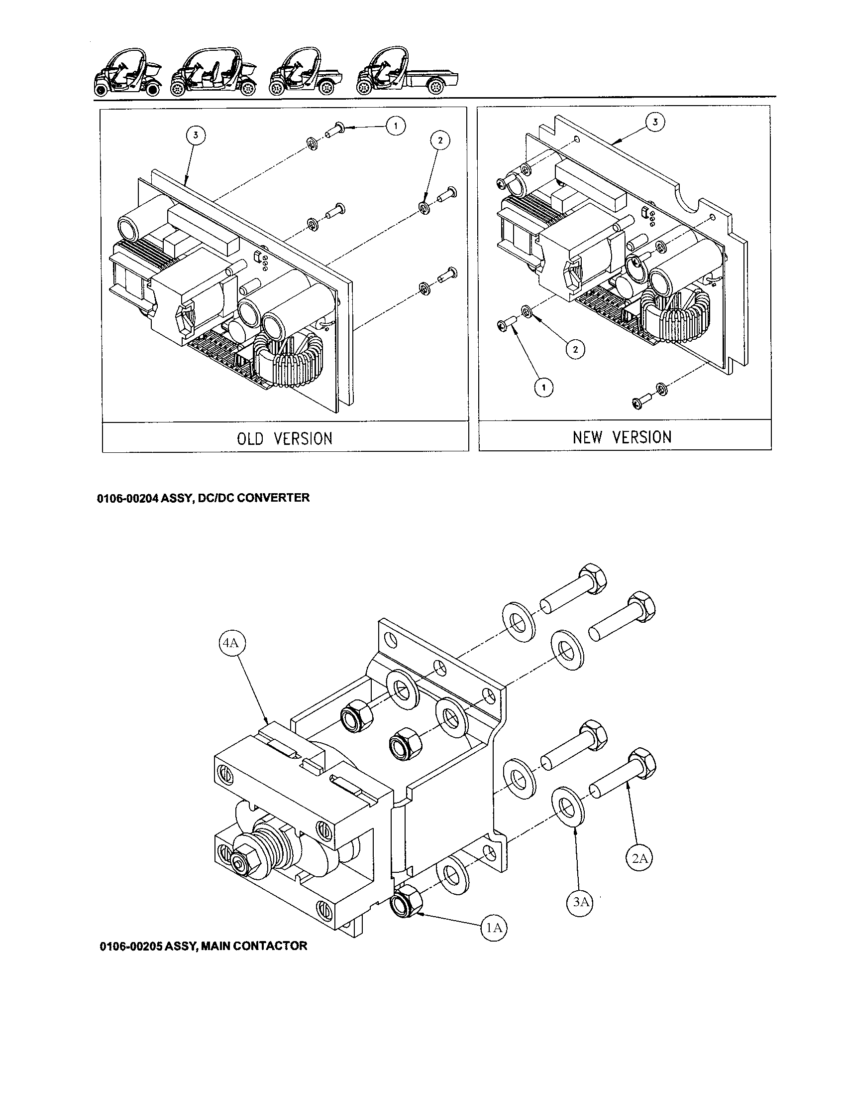 Dc/dc converter/main contactor