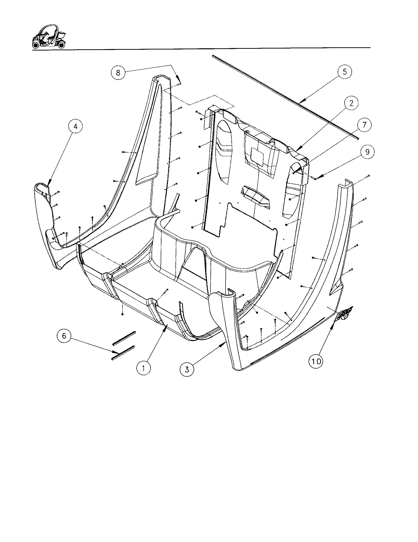 Backpanel/floor panel/side panels