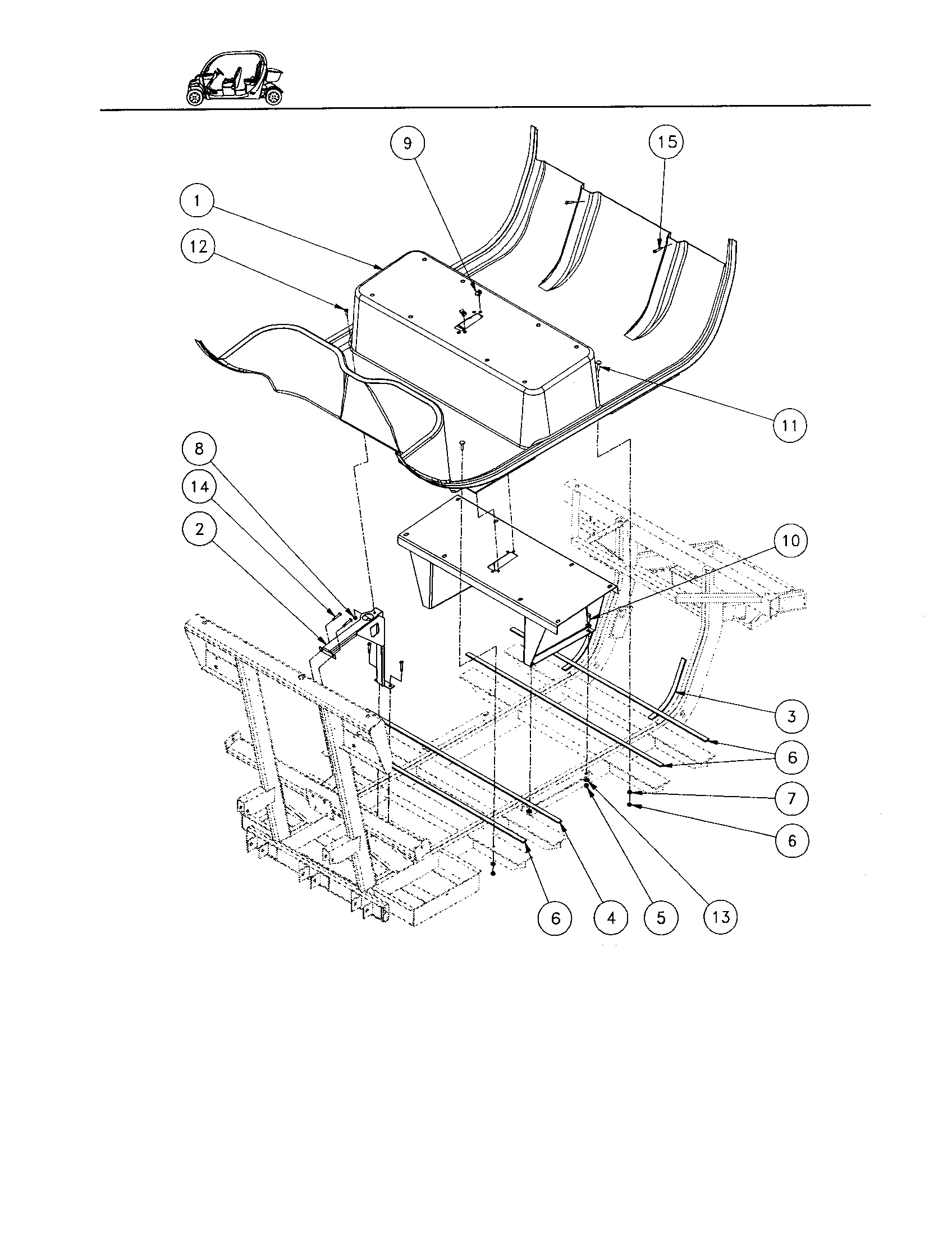 Floor panel  - plastic 4 pass