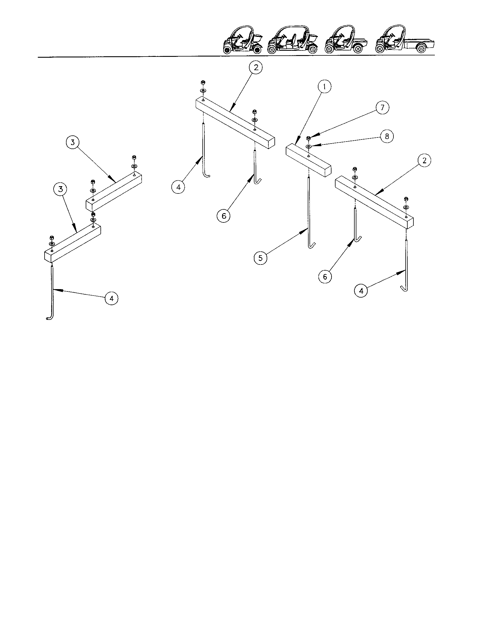 FRONT AND REAR BATTERY HOLD DOWNS