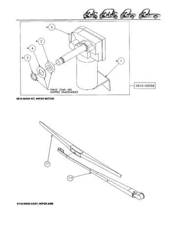Kit, wiper motor/wiper arm