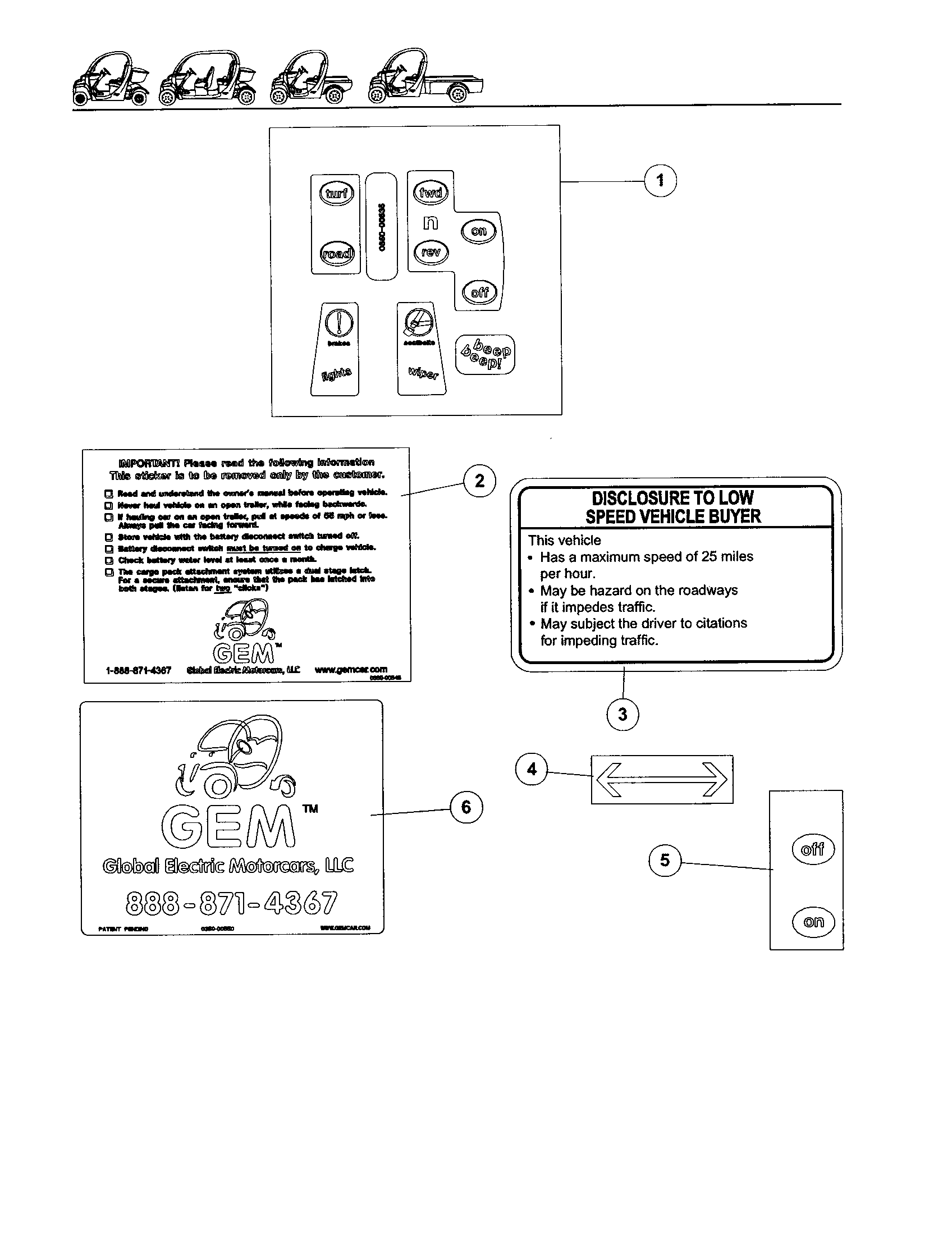 Decals, informational