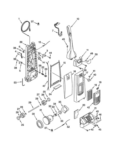 Dust compartment/motor