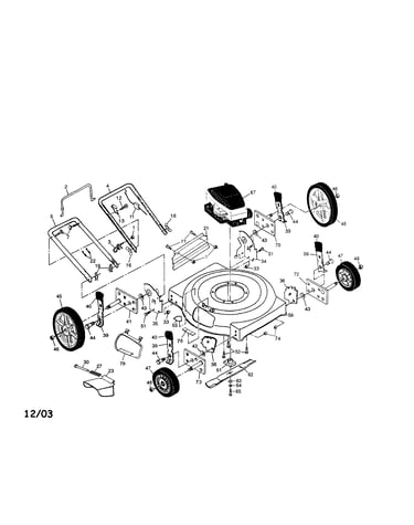 Engine/housing/wheels/handle