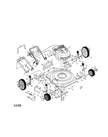 Engine/housing/wheels/handle