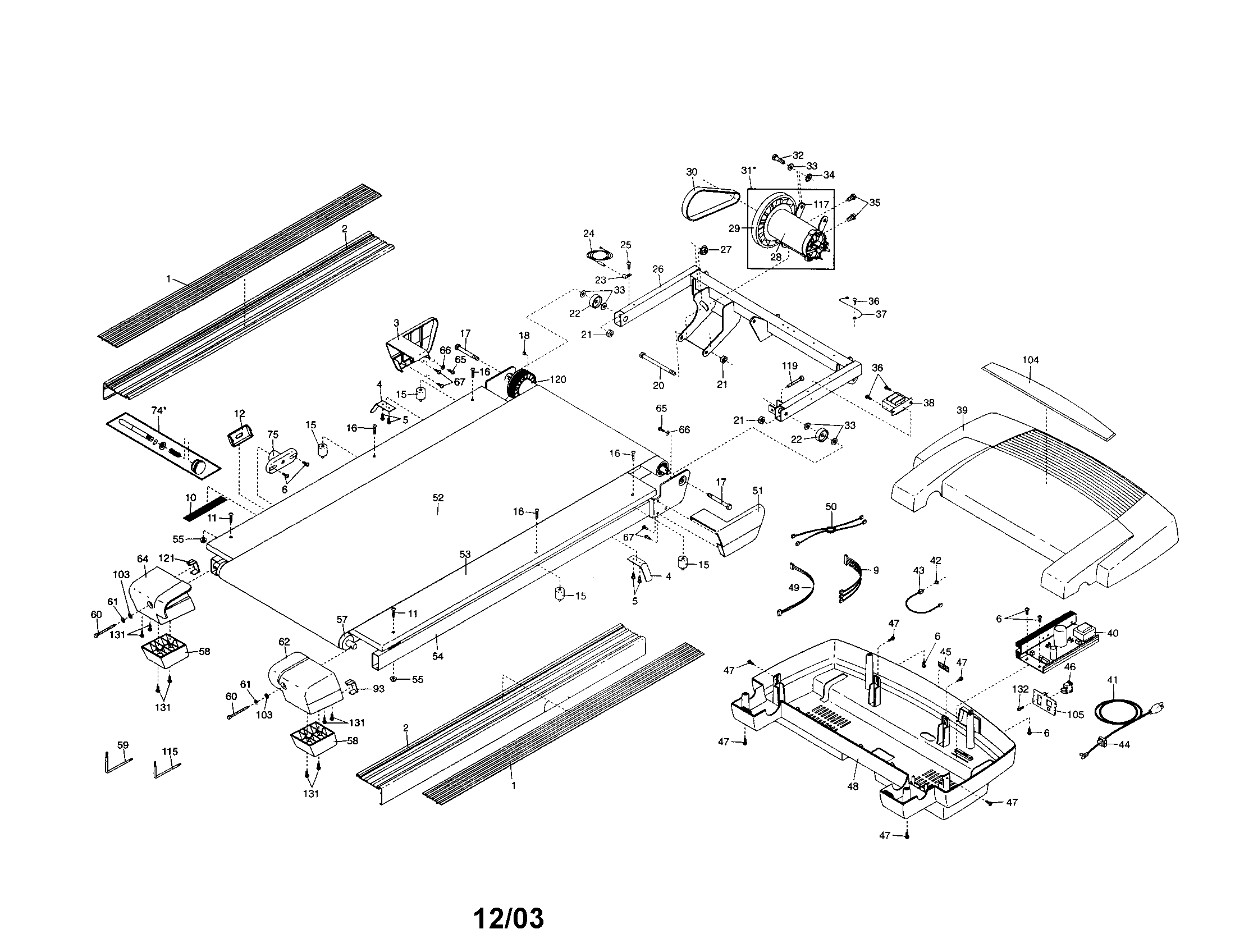 Motor/walking belt/motor hood