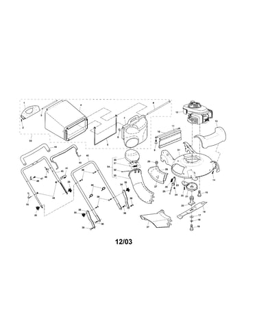 Engine/housing/handle/bag
