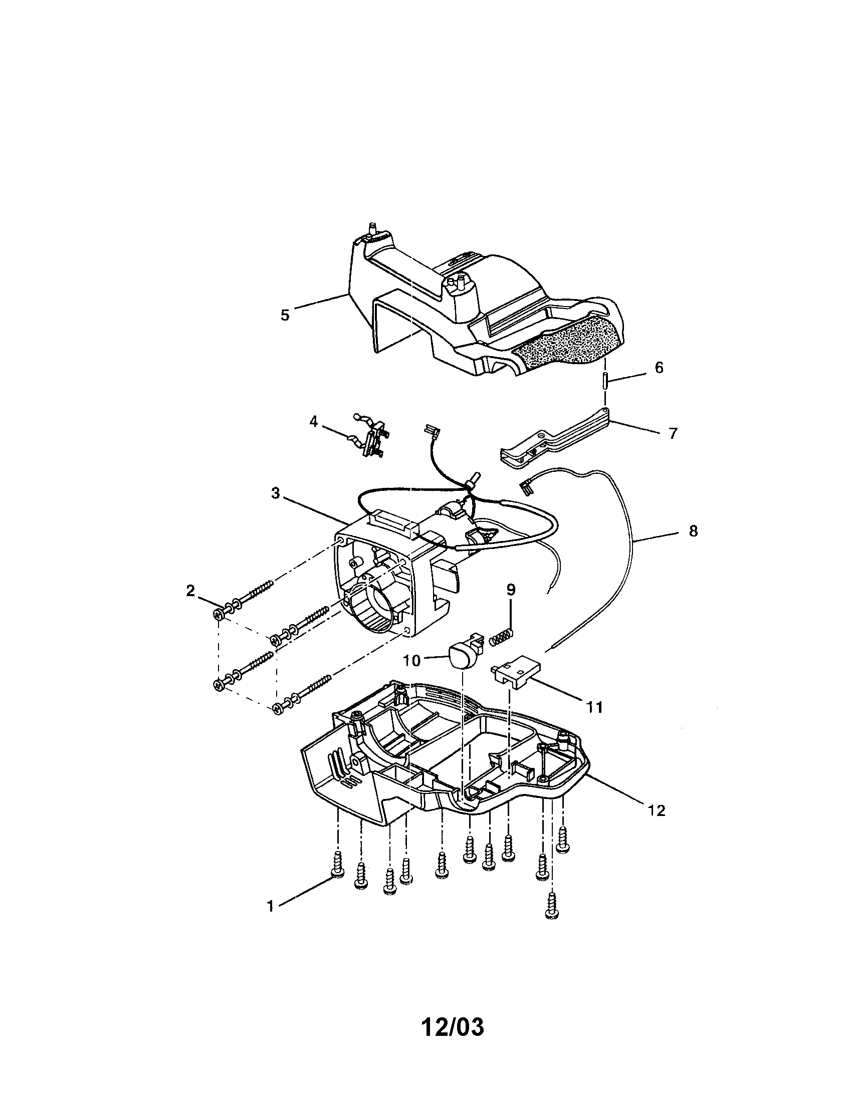 "d" handle housing cover/motor