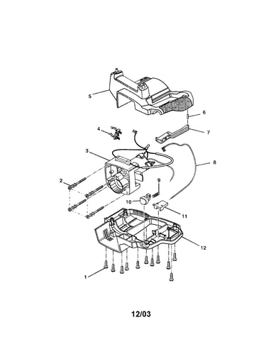 "d" handle housing cover/motor