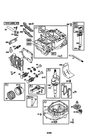 Cylinder/crankshaft/sump-engine