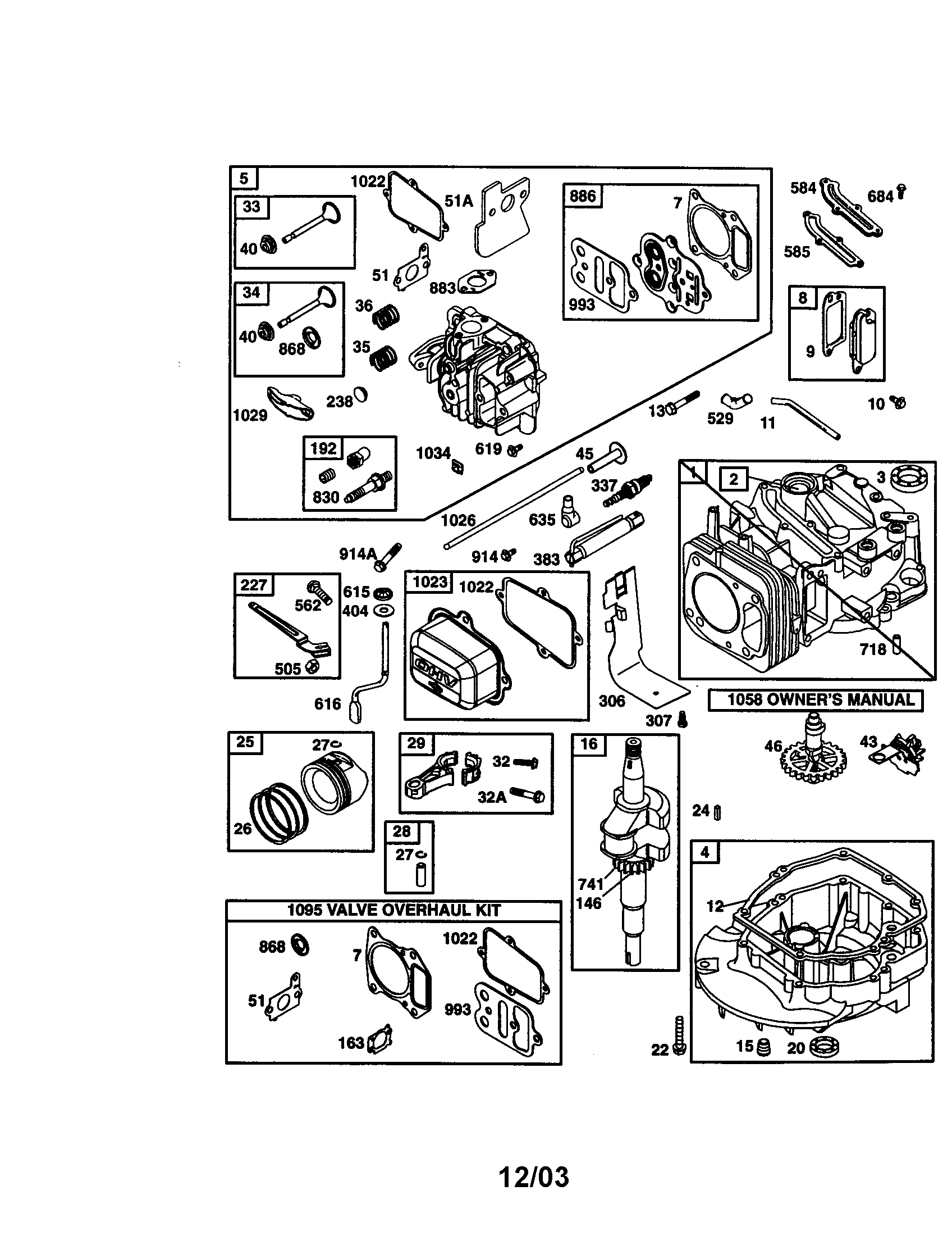 Cylinder/cylinder head/sump-engine