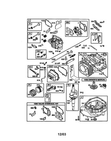 Cylinder/cylinder head/sump-engine