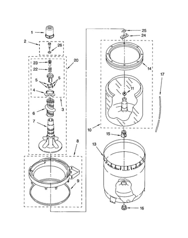 Agitator, basket and tub