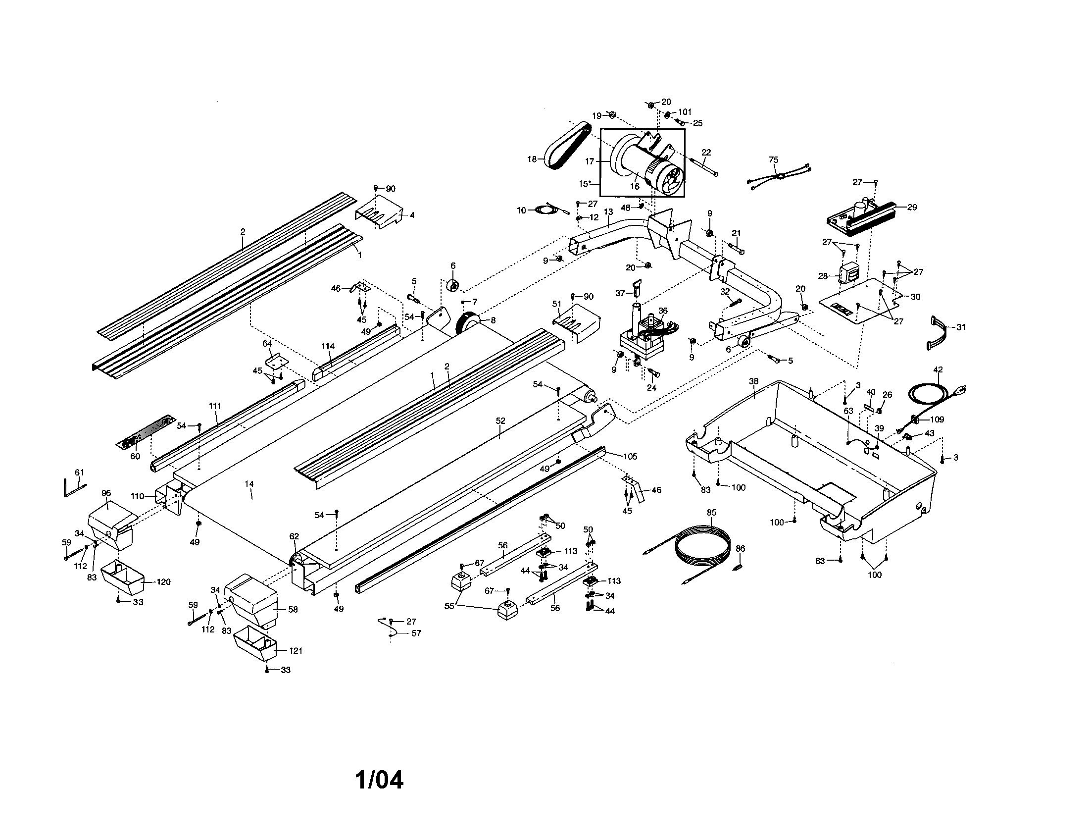 Walking belt/motor