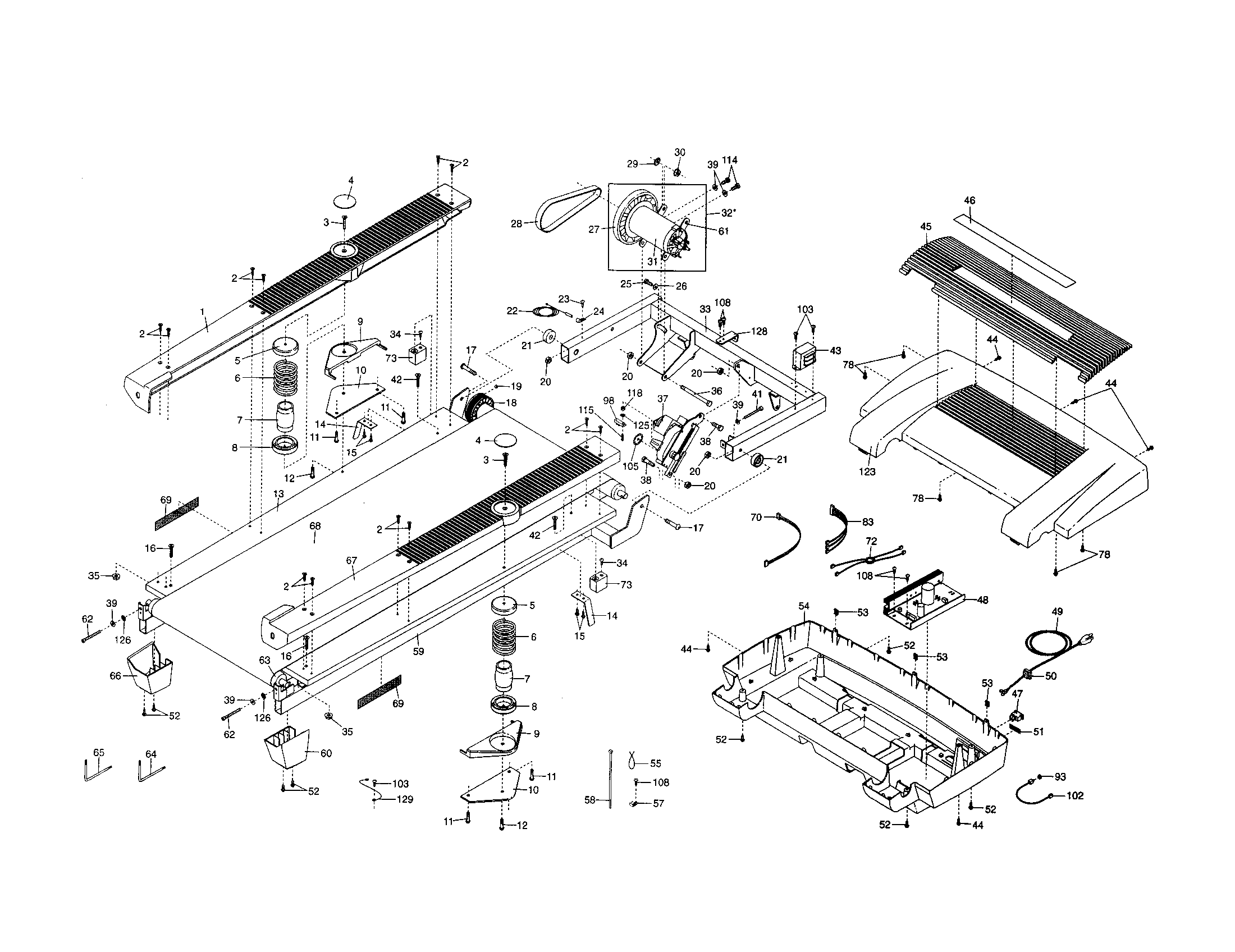 Walking belt/motor
