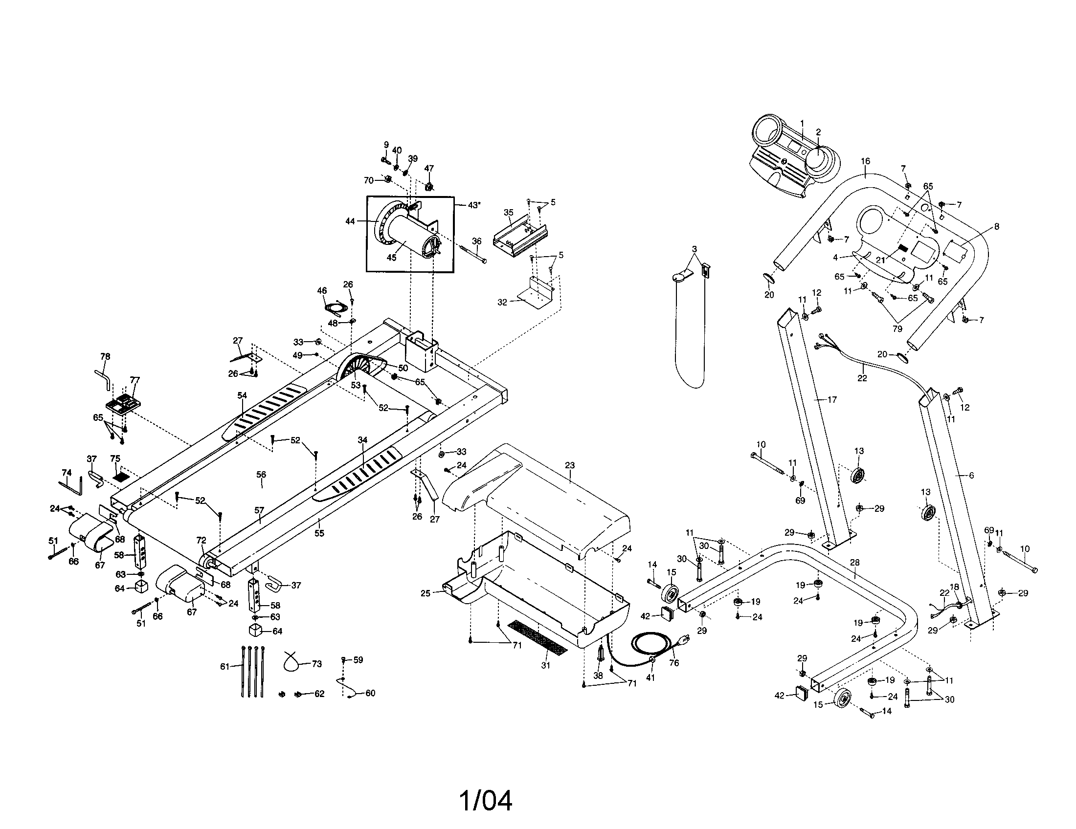 Walking belt/console/motor/hood