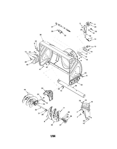 Auger housing/30" spiral blades