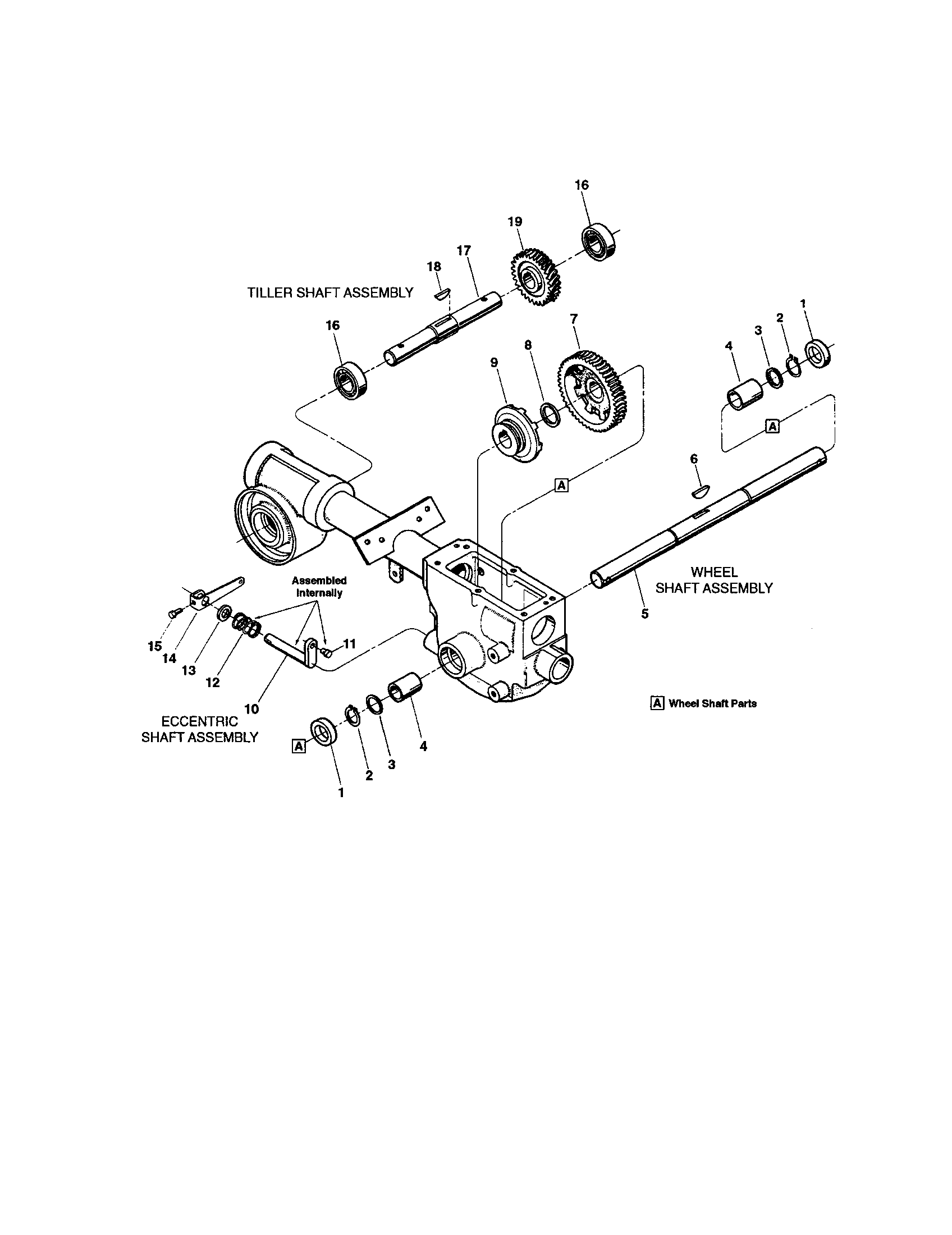 Tiller shaft/wheel shaft