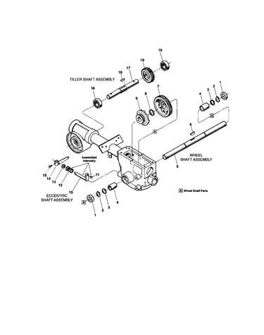 Tiller shaft/wheel shaft