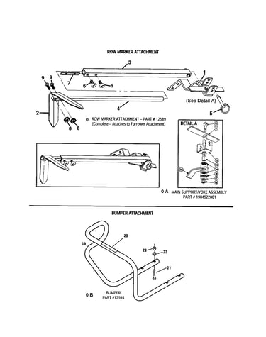 Row marker/bumper attachment