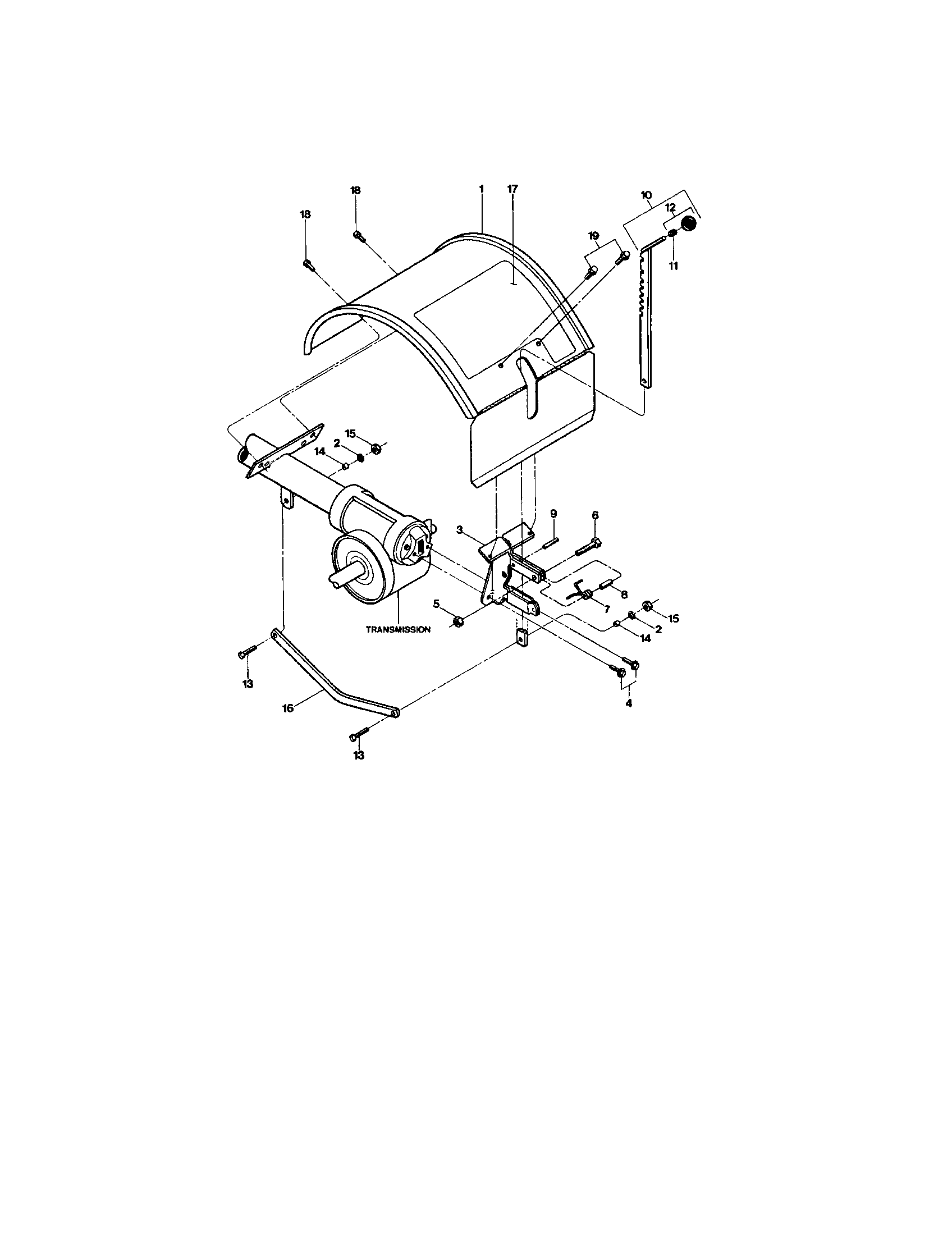 Tine/hood/drag bar