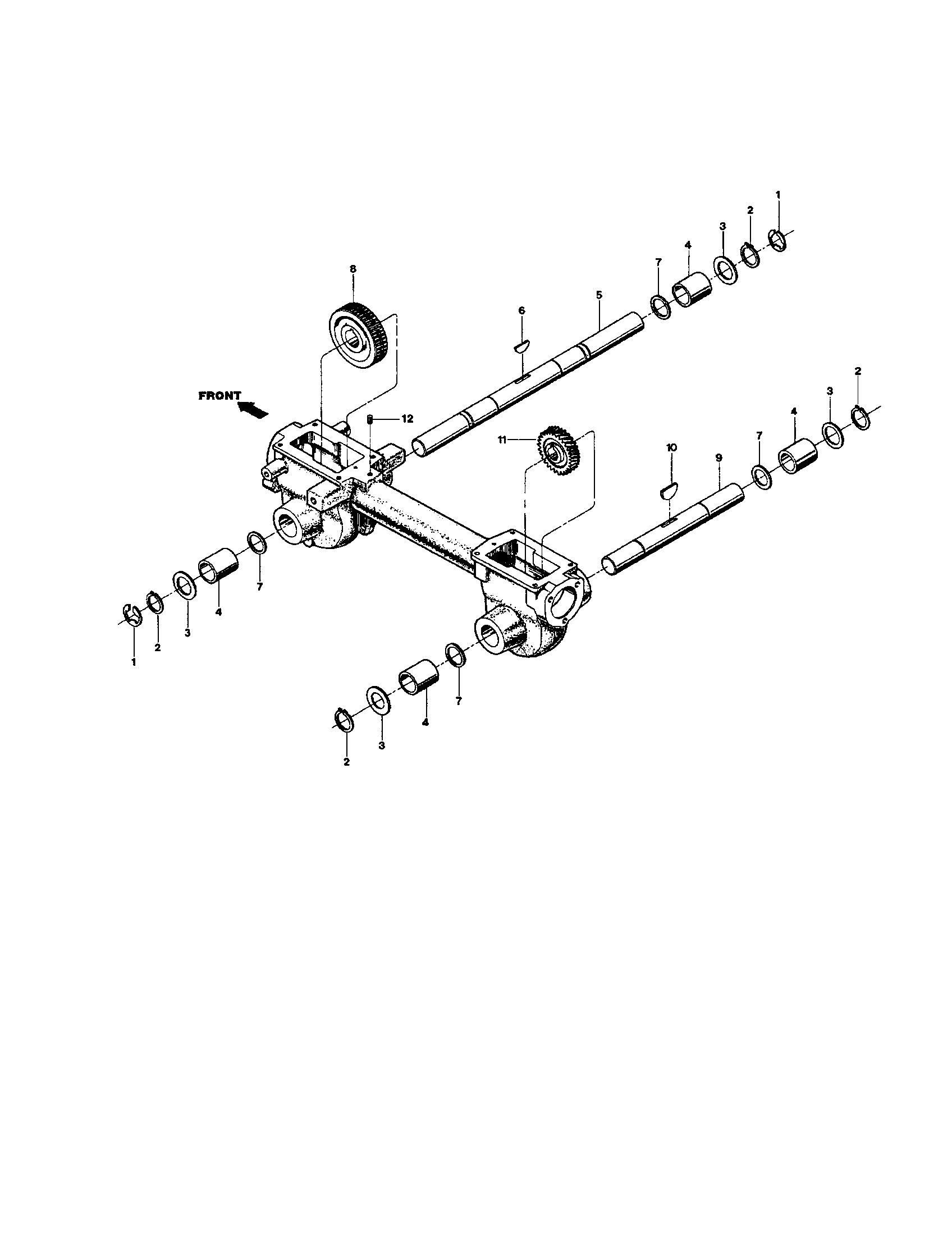 Wheel and tiller shaft assemblies