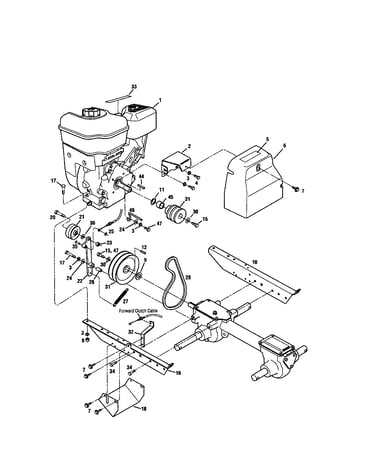 Engine/brackets/belt drive system