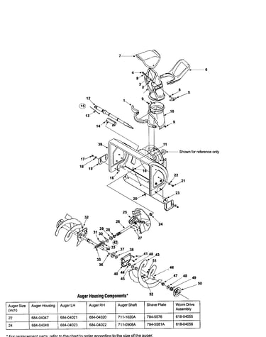 Auger housing/chute/spiral