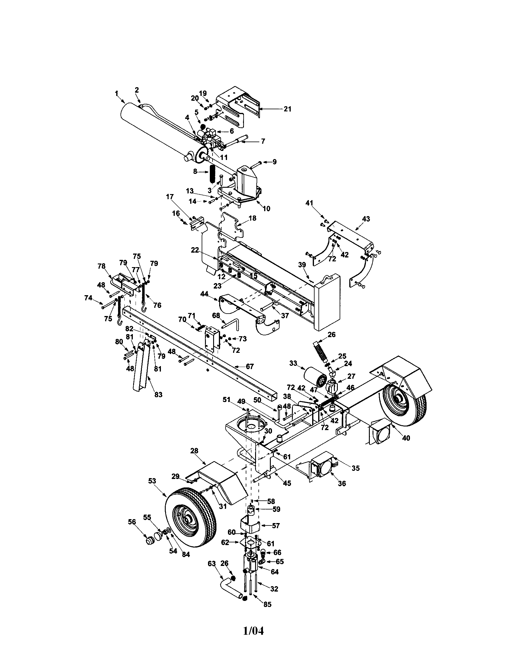 Log splitter assembly