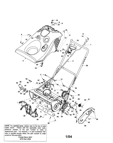 Wheels/chute/shroud/handle