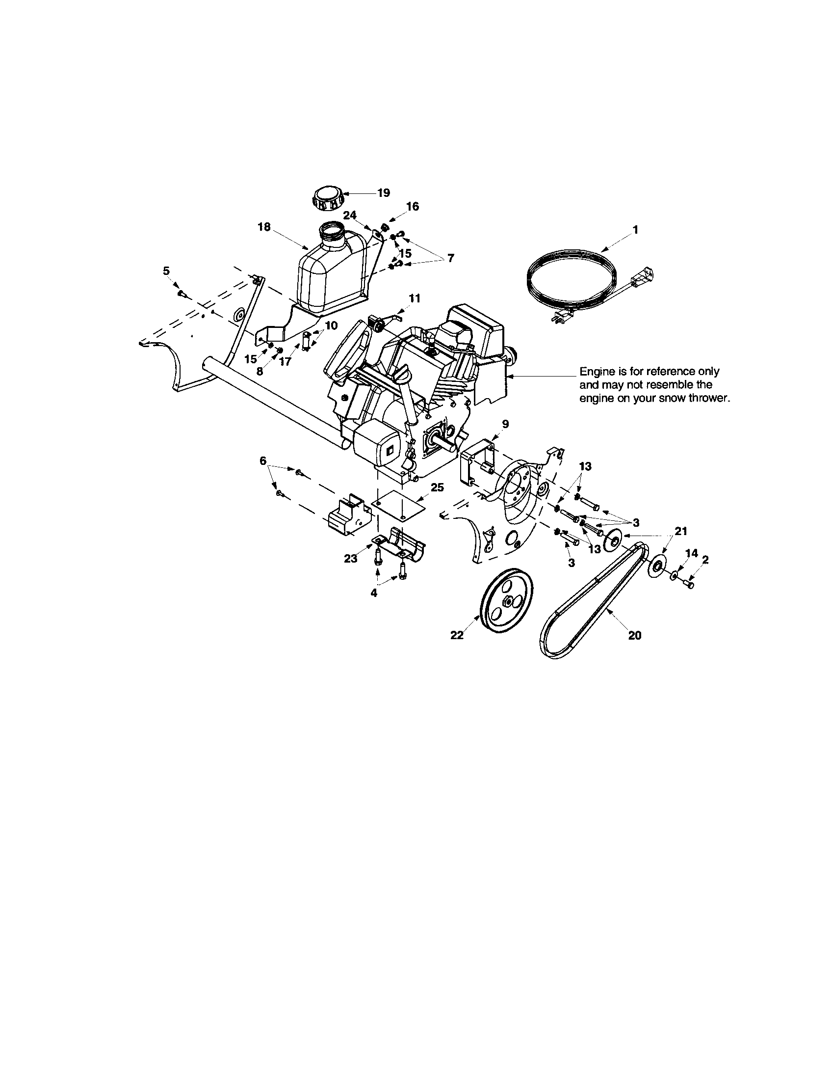 Engine/gas tank