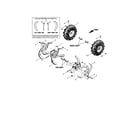 Troybilt 21A-634F063 wheels/tires/tine holder diagram