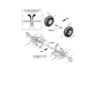 Troybilt 21A-644H063 single tines/wheels/tires diagram