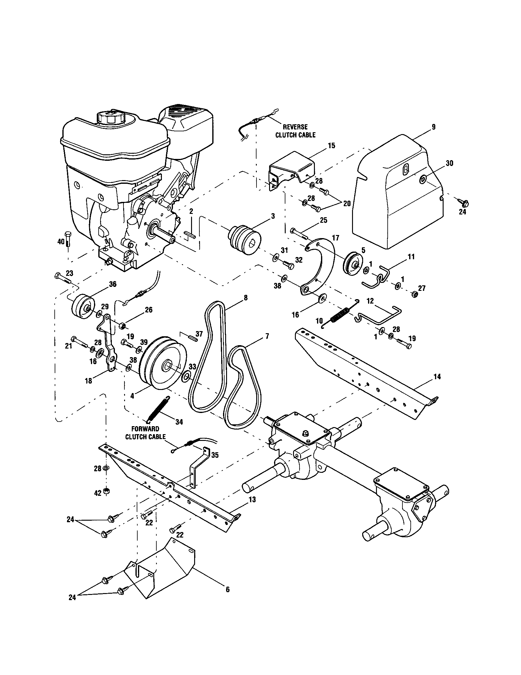 Belt cover/guard/engine bracket