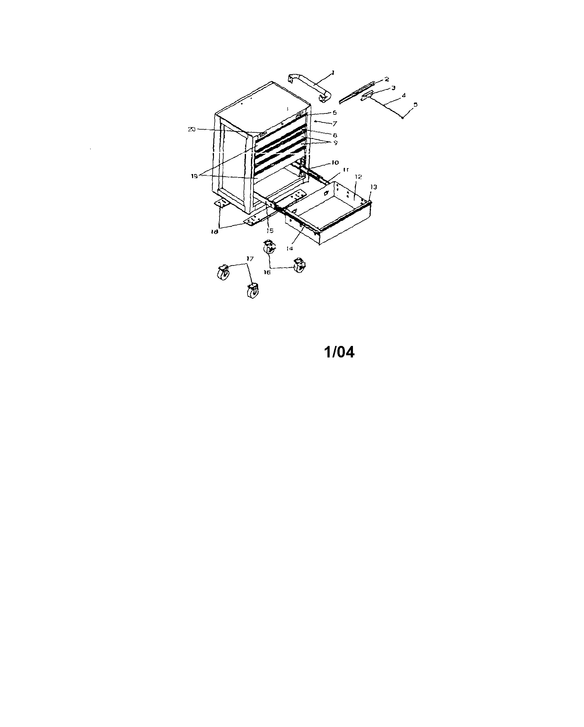 6 drawer ball bearing roll away