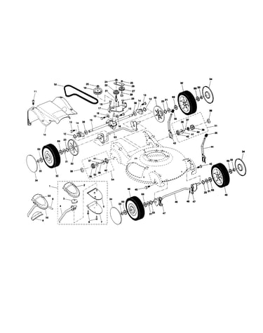 Drive belt/wheels/gear case