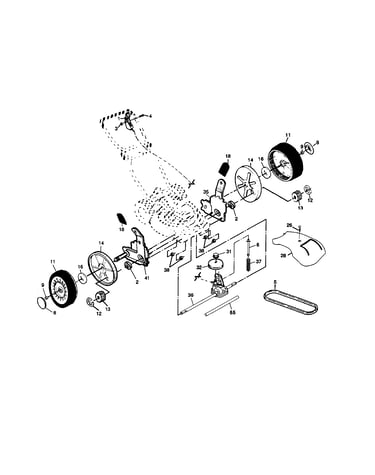 Drive control/v-belt/wheels