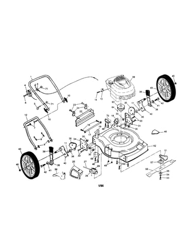 Handle/engine/wheels/housing