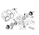 Poulan PR7Y21CHA grassbag/wheels/gear case diagram
