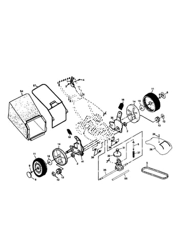 Grassbag/wheels/gear case