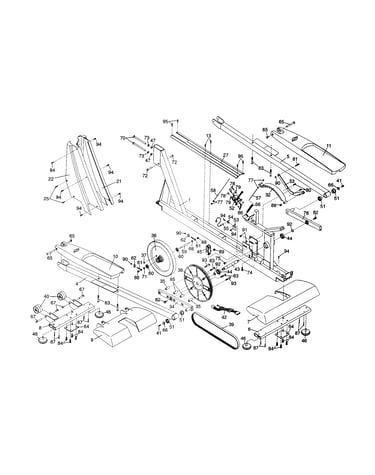 Upright cover/pedals/flywheel