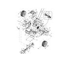 Troybilt 31AH9V75063 frame/chain/wheels/drive pulley diagram