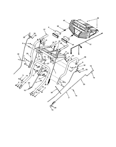 Chute and cable assembly/handle