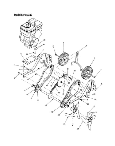 Sprocket/shaft/chain/wheels