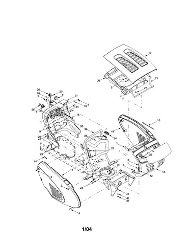 Hood/fuel tank/side panels