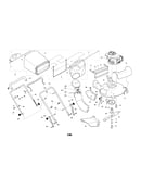 Handle/grassbag/engine/mower deck