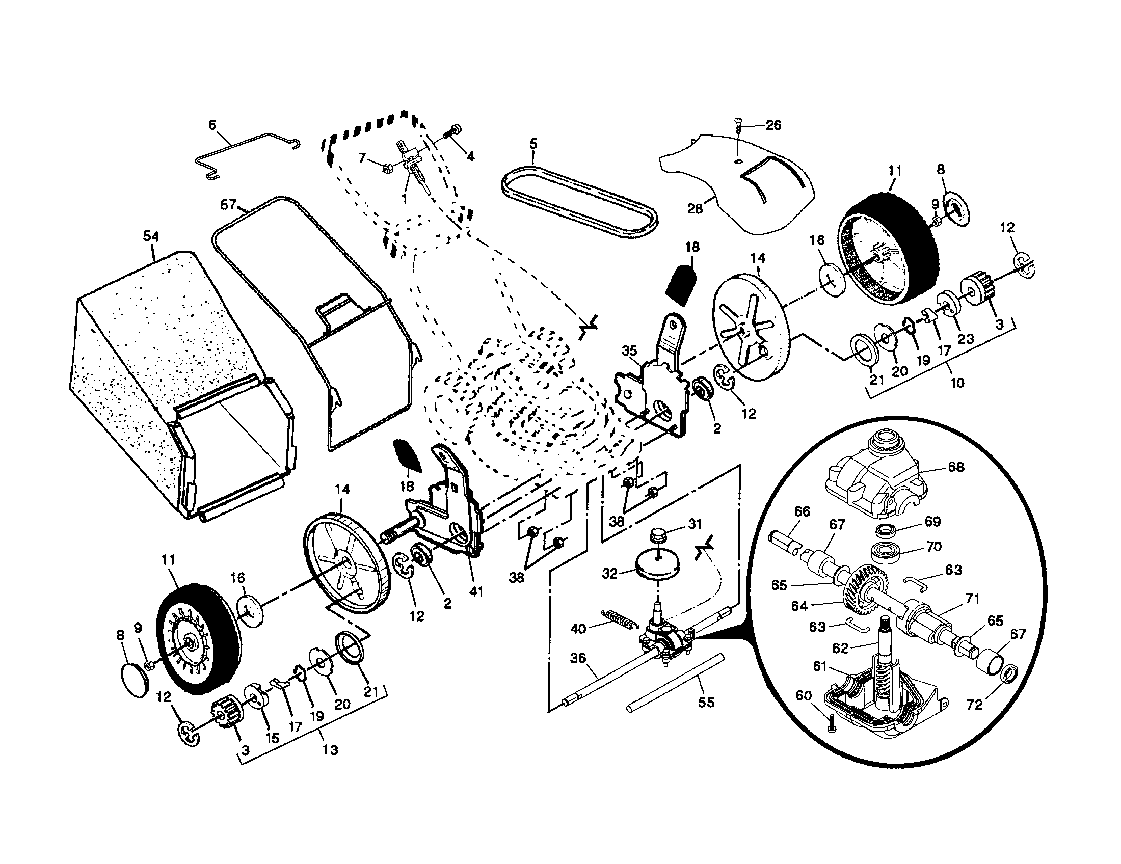 Wheels/tires/bag/belt/drive cover