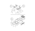 Tappan TPF303BWB top/drawer diagram