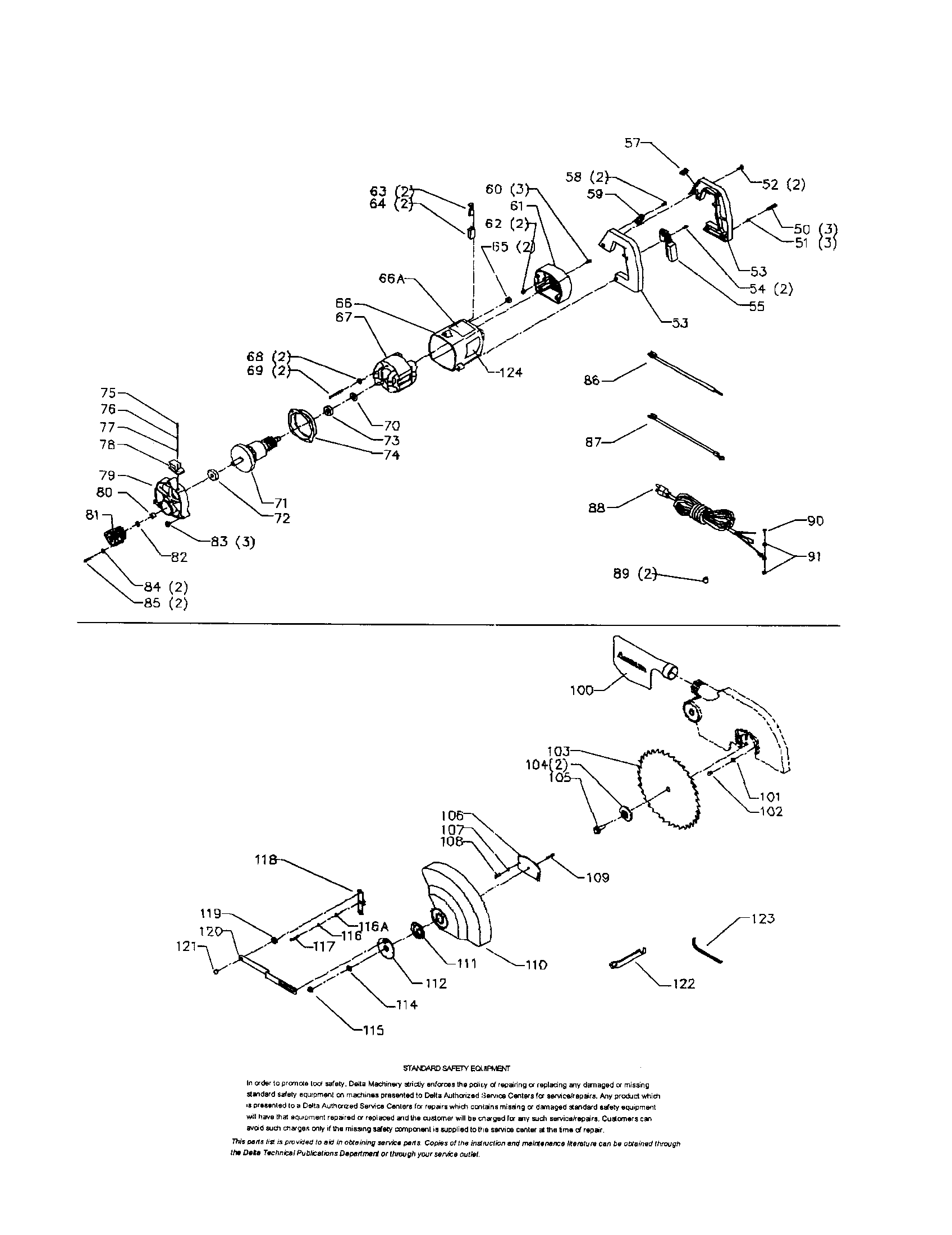 Motor/blade/lower guard