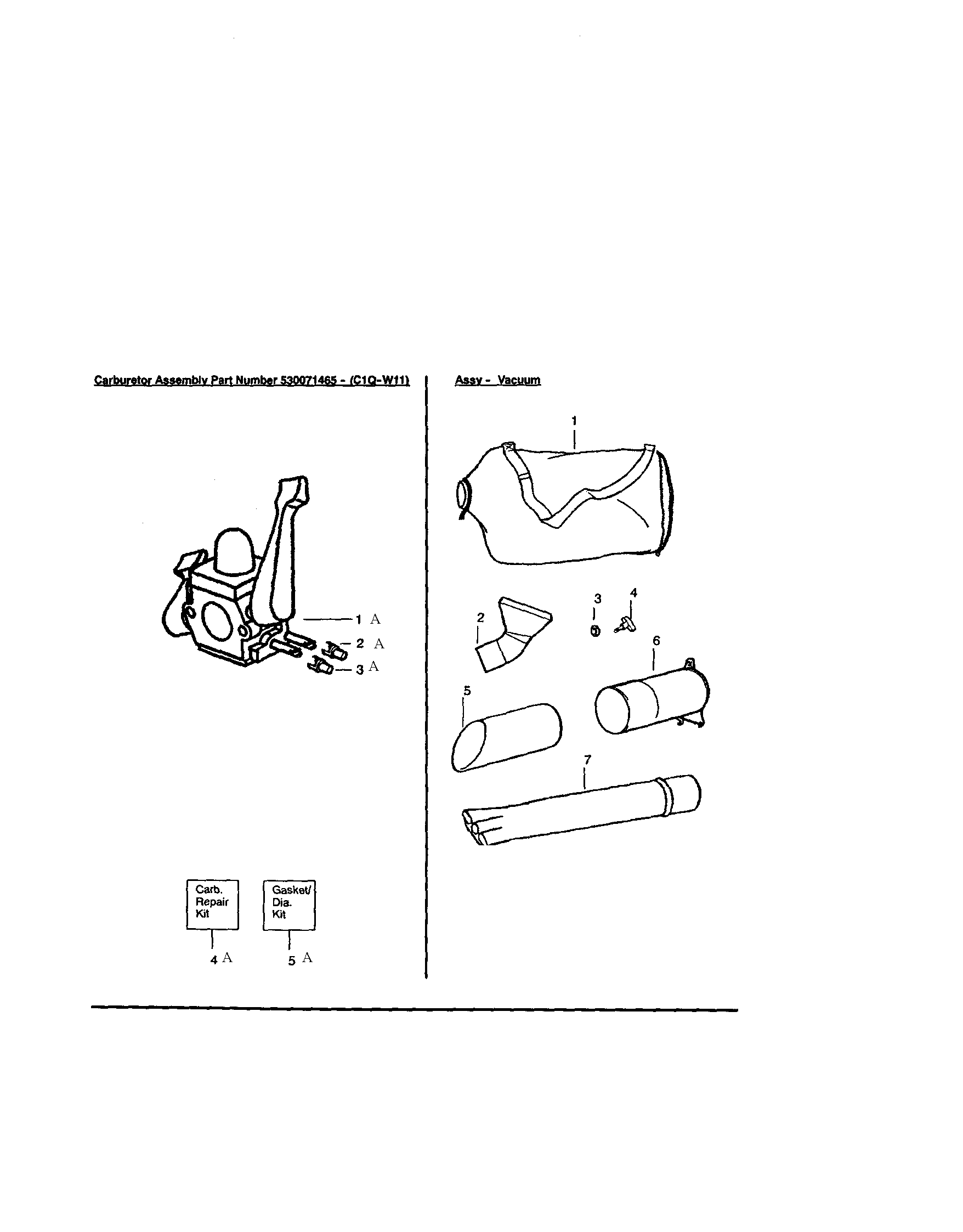 Carburetor/vacuum bag
